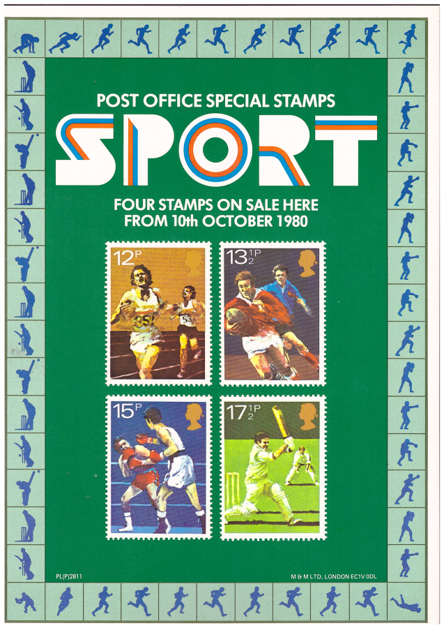 (image for) 1980 Sport Post Office A4 poster. PL(P) 2811. - Click Image to Close